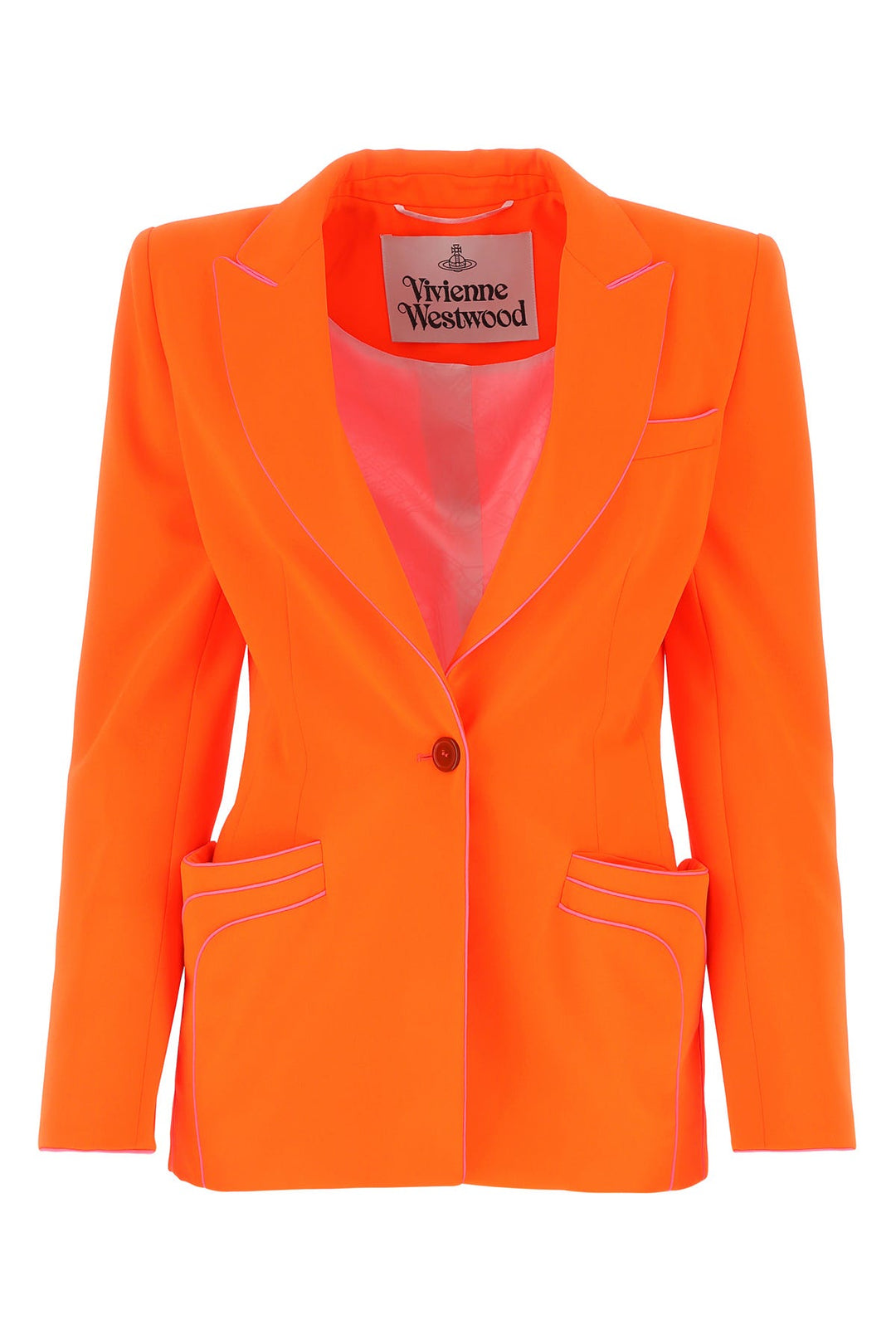 Fluo orange polyester Rita blazer