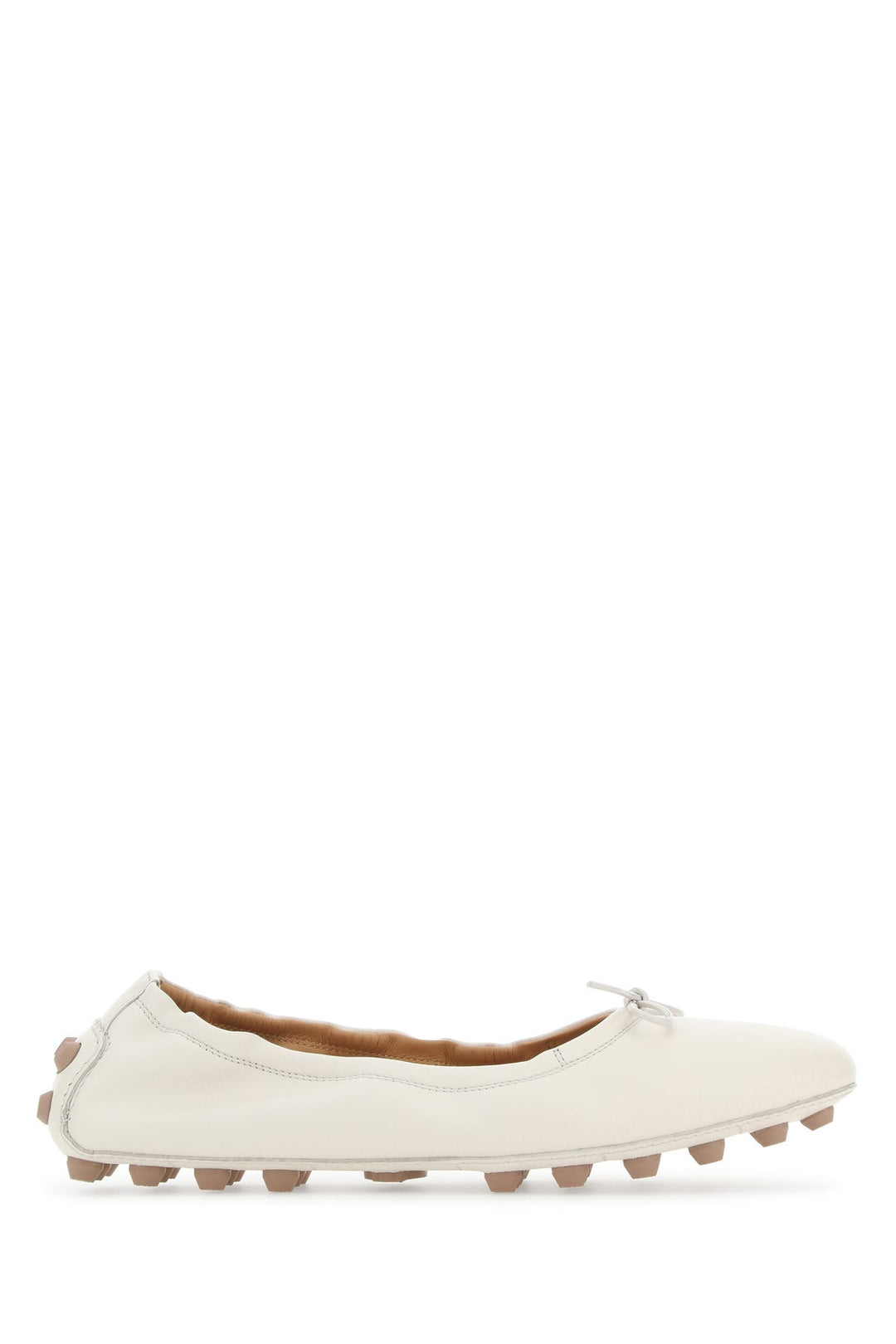 Ivory leather Bubble ballerinas