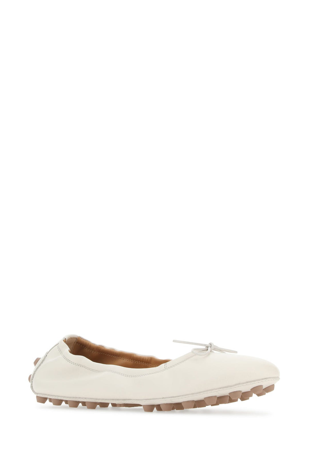 Ivory leather Bubble ballerinas