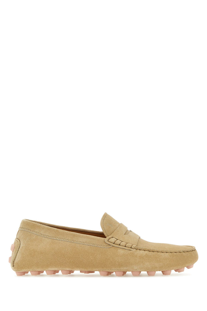 Beige suede loafers