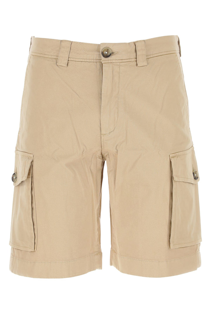 Beige stretch cotton bermuda shorts