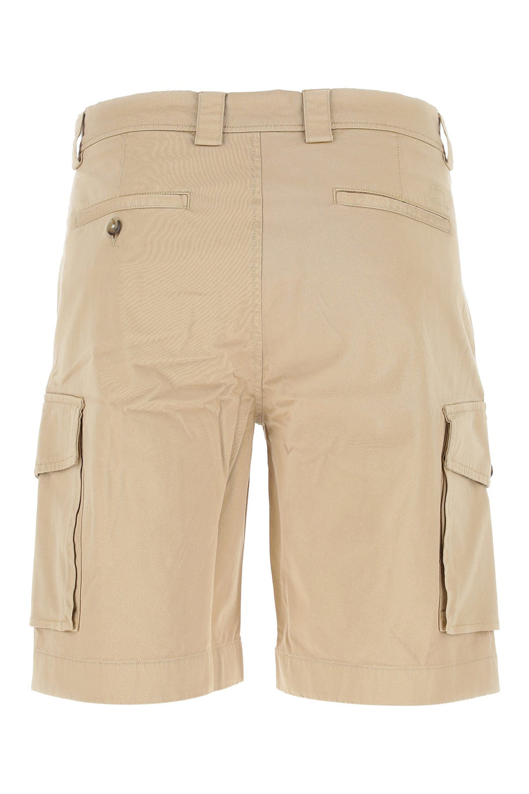 Beige stretch cotton bermuda shorts