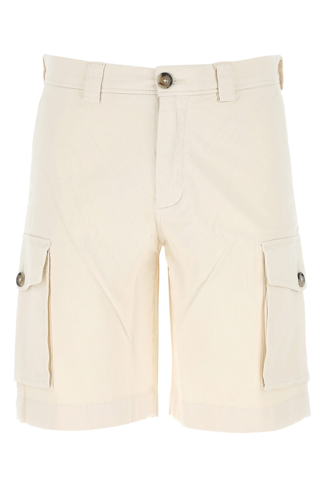 Ivory stretch cotton bermuda shorts