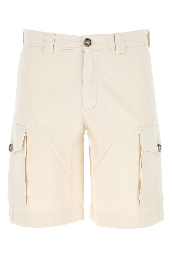 Ivory stretch cotton bermuda shorts