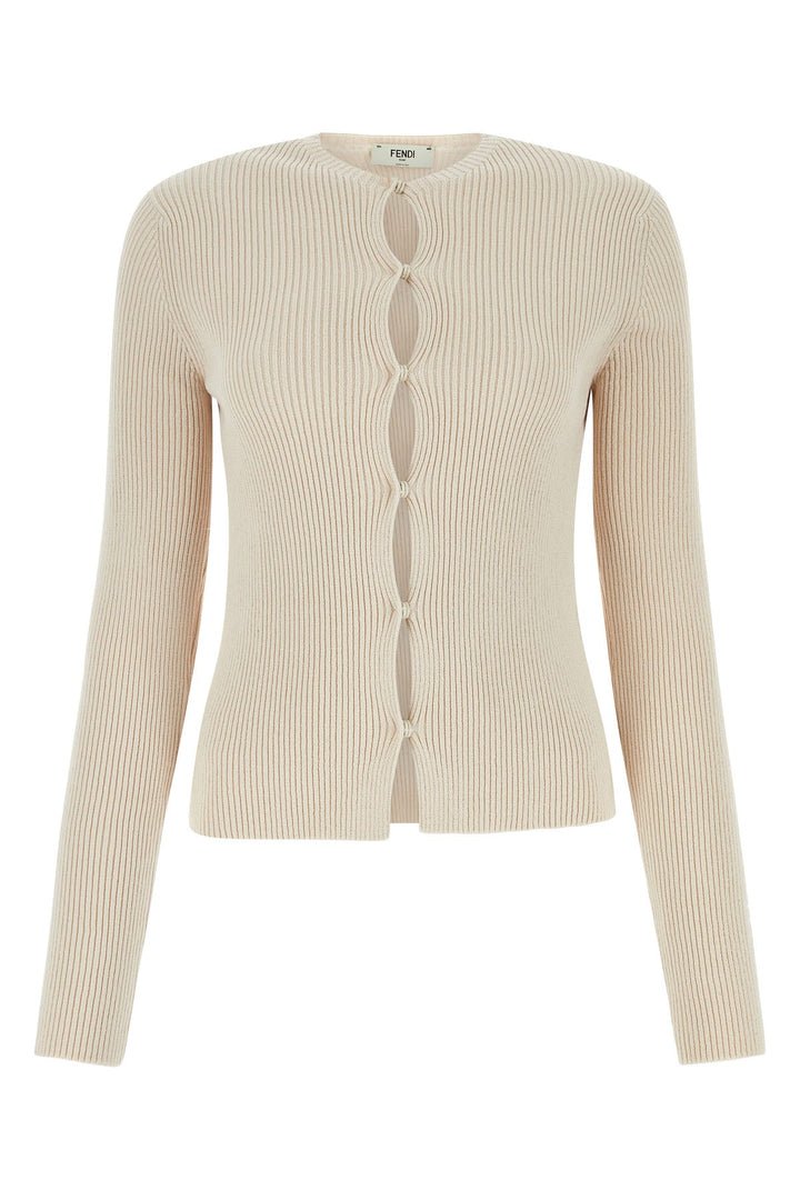 Sand cotton blend cardigan