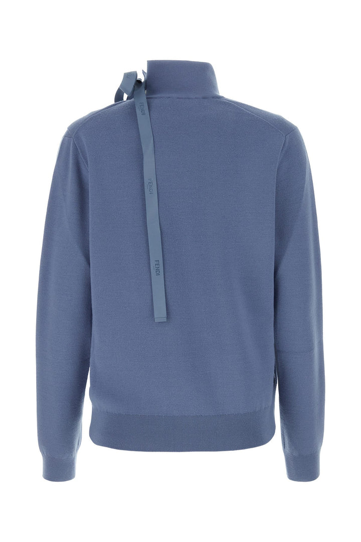 Air Force blue stretch wool blend sweater