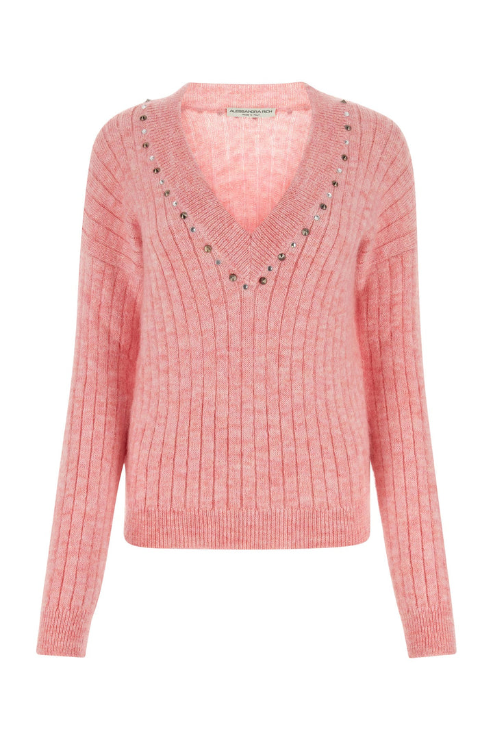 Melange pink wool blend sweater