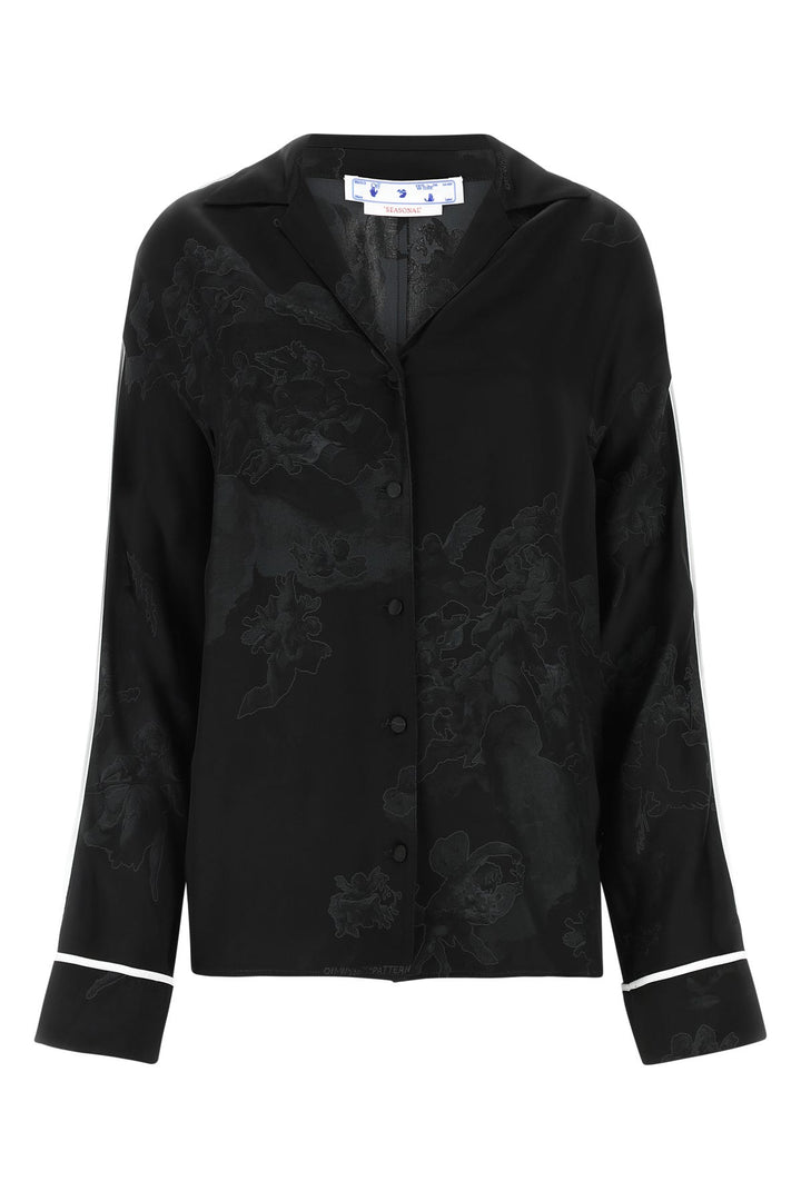 Embroidered satin shirt