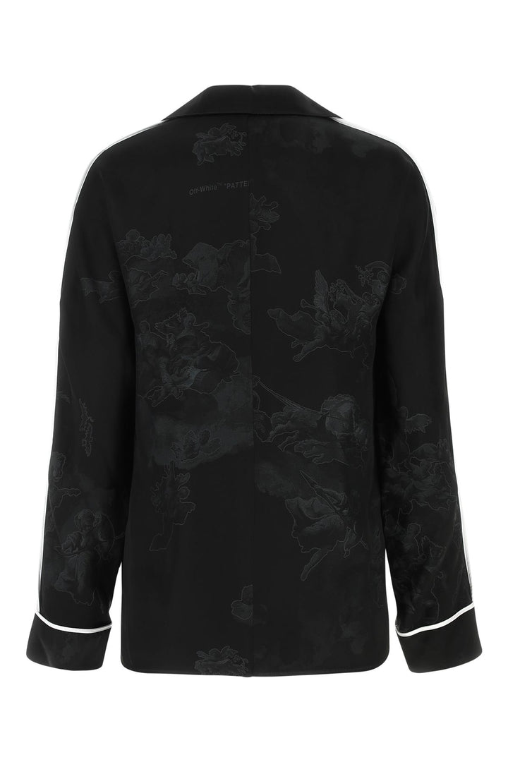 Embroidered satin shirt