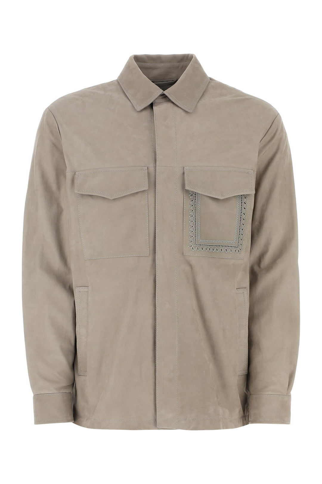 Dove grey suede shirt