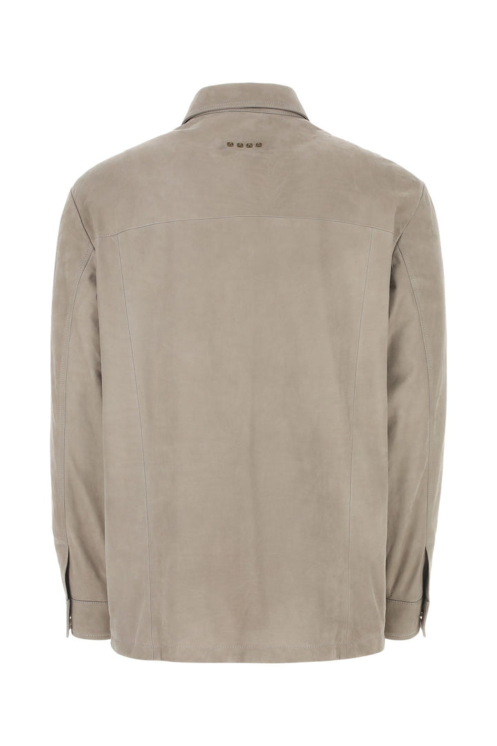 Dove grey suede shirt