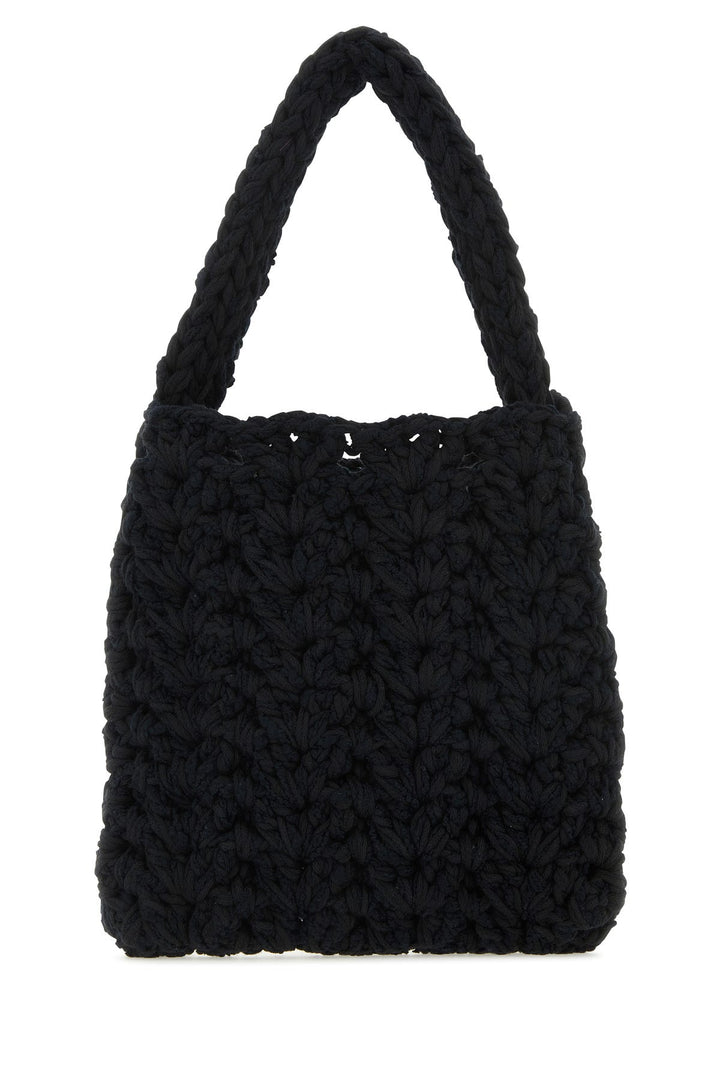 Black cotton blend handbag