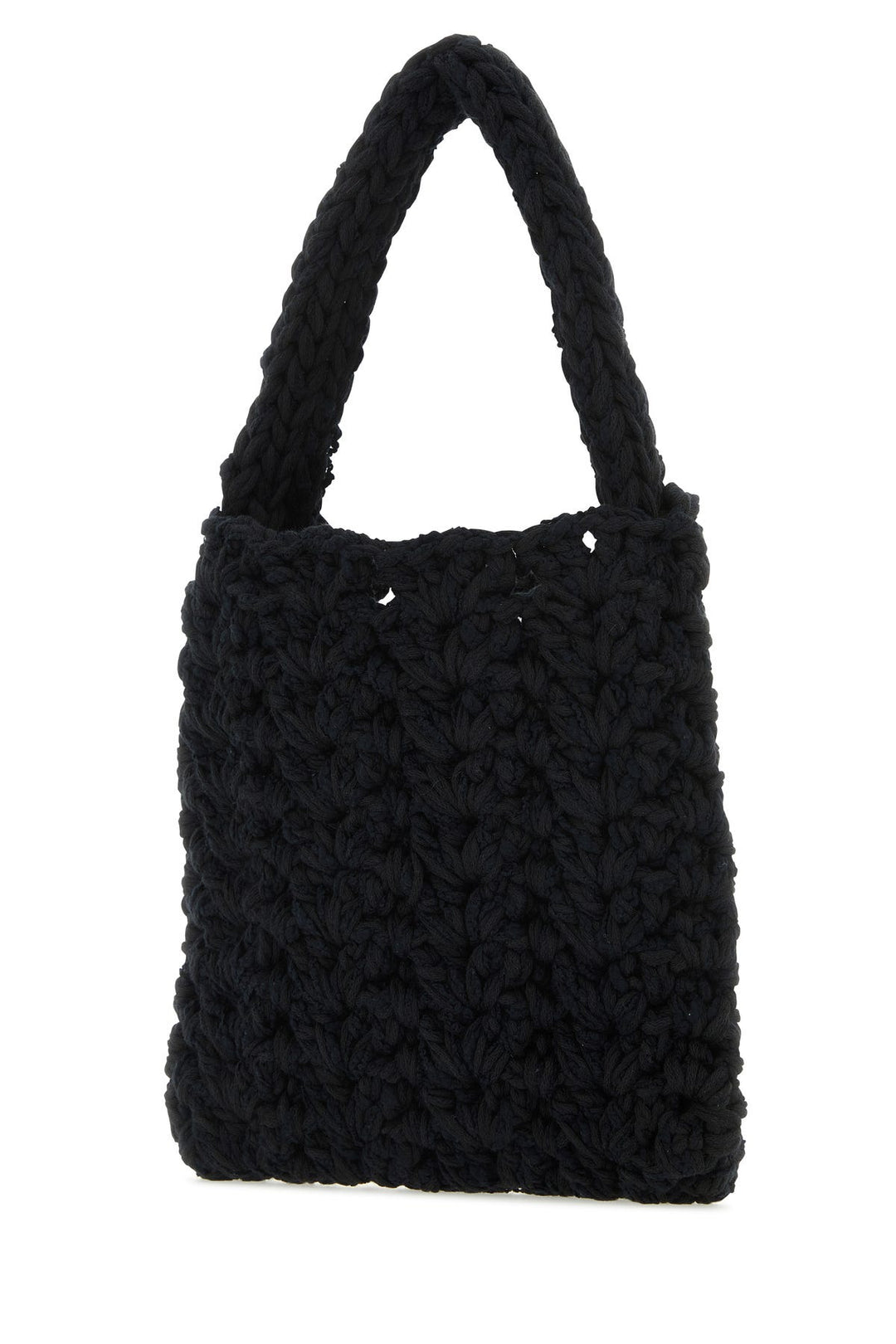 Black cotton blend handbag