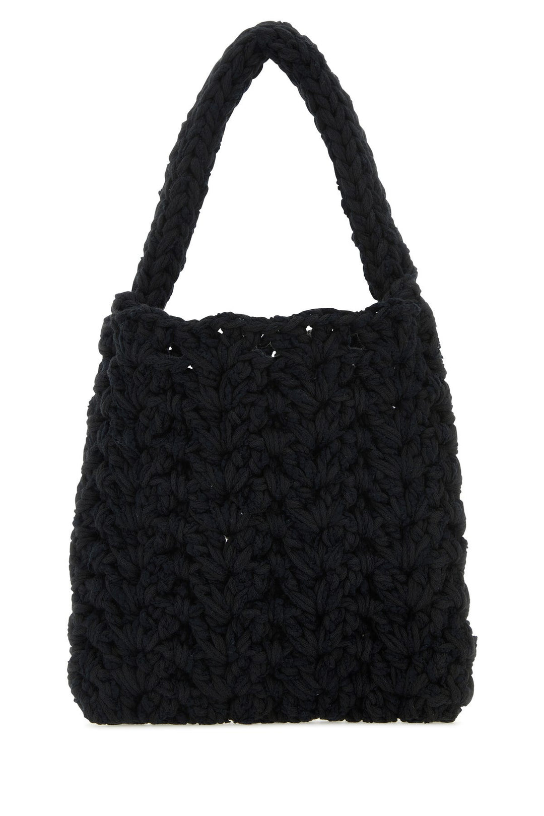 Black cotton blend handbag