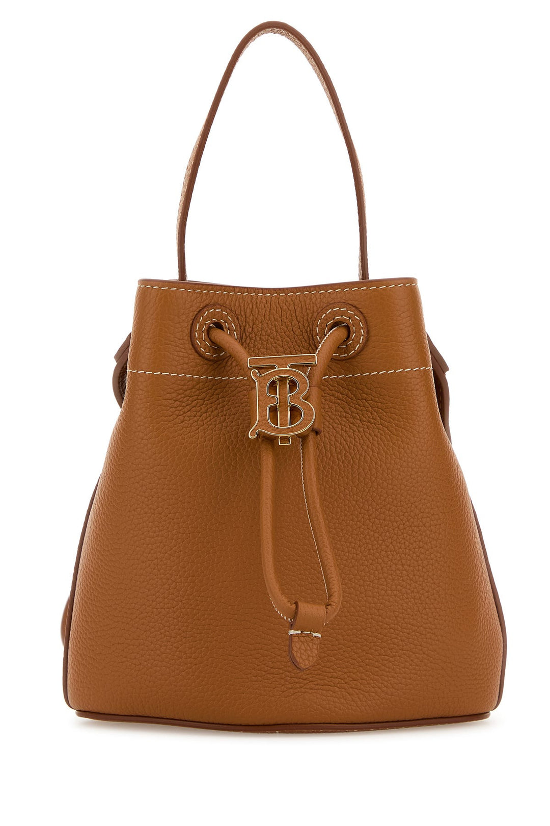 Orange leather bucket bag