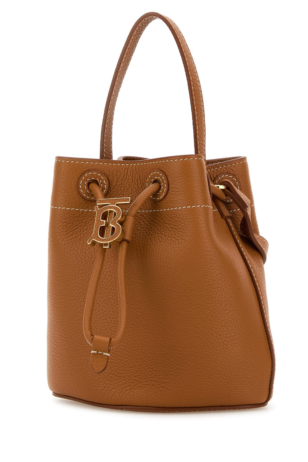 Orange leather bucket bag