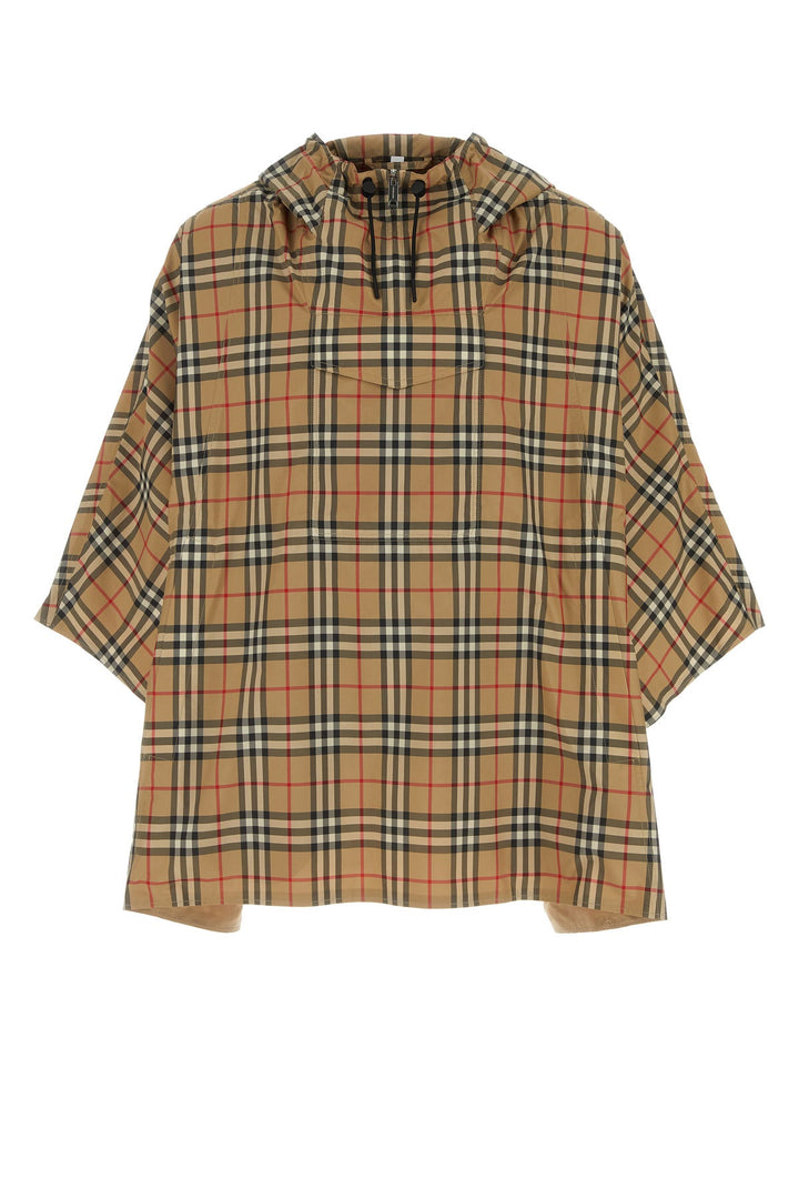 Embroidered polyester Check poncho