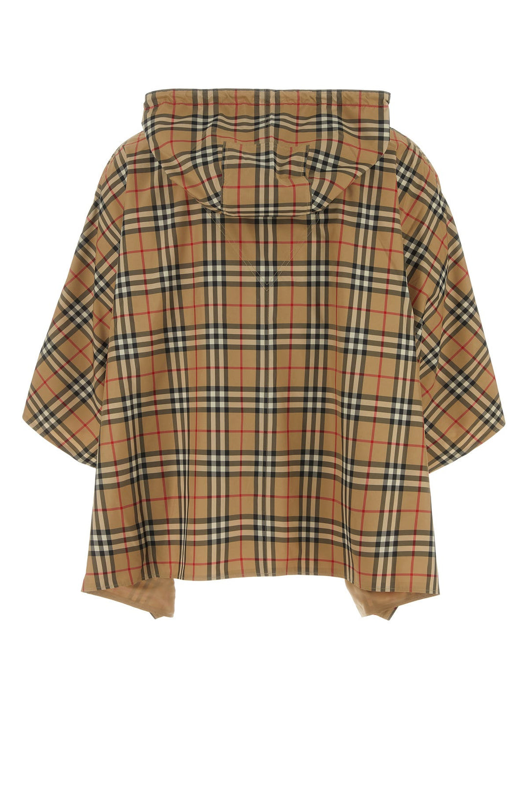 Embroidered polyester Check poncho