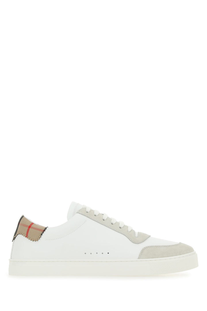 Two-tone leather and suede sneakers