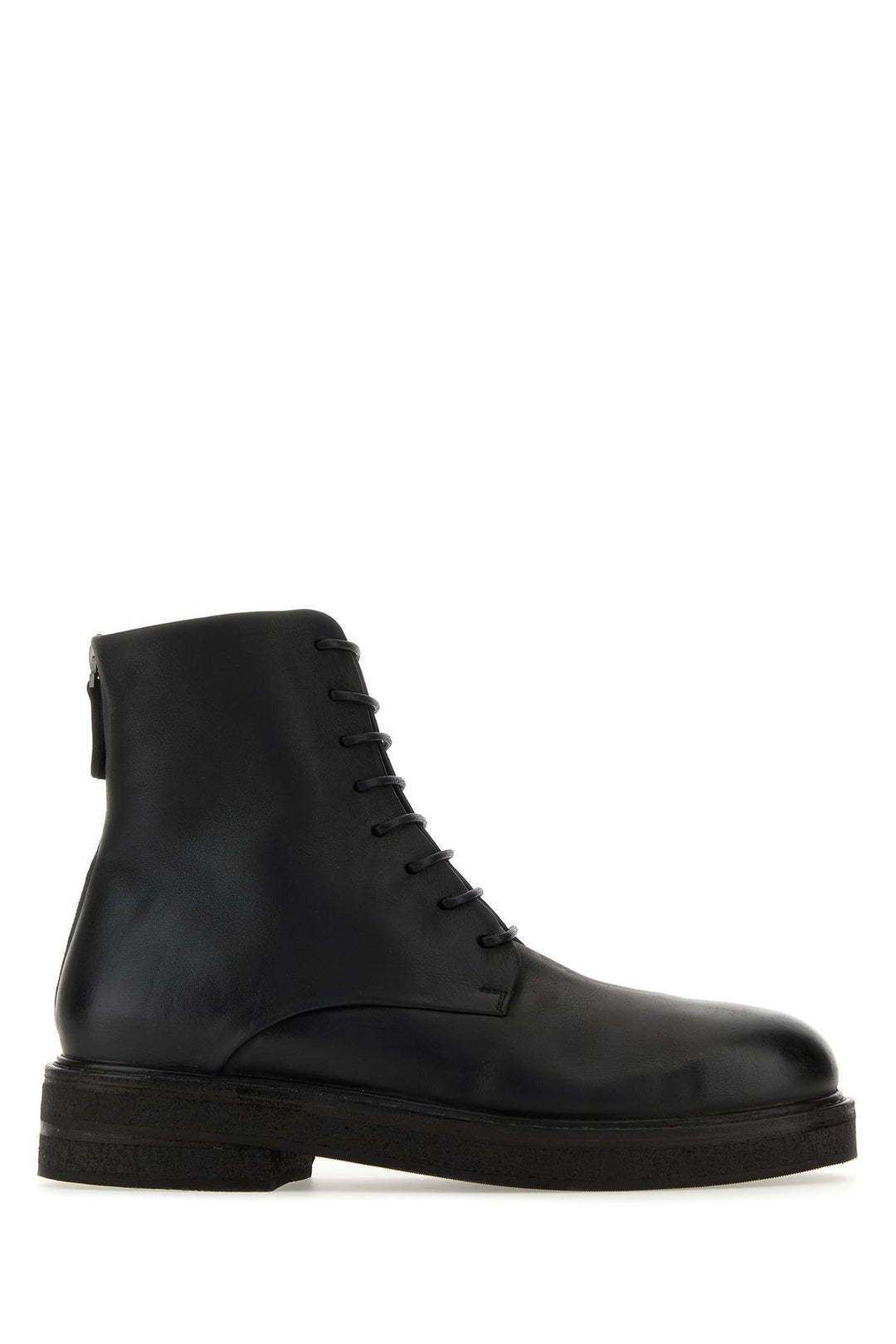 Black leather ankle boots