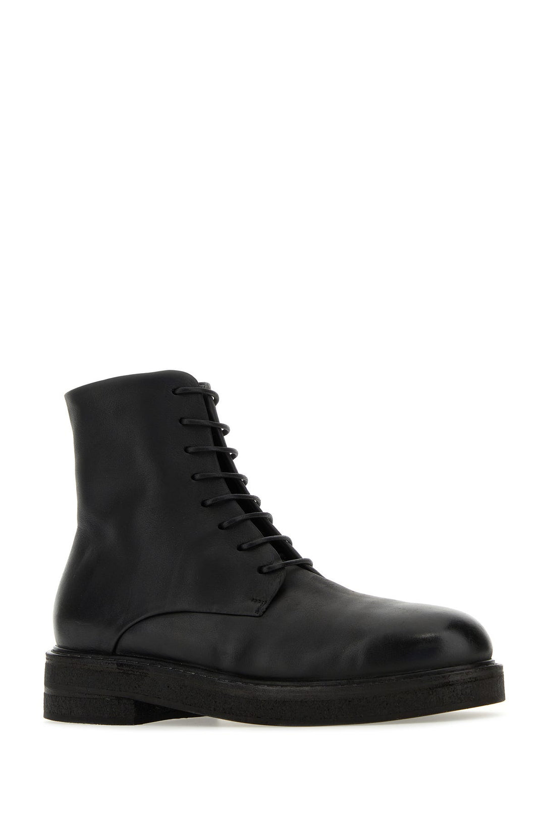 Black leather ankle boots