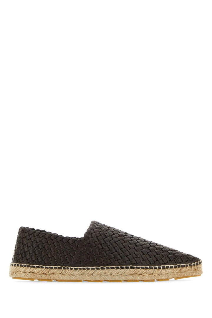 Dark brown nappa leather espadrilles