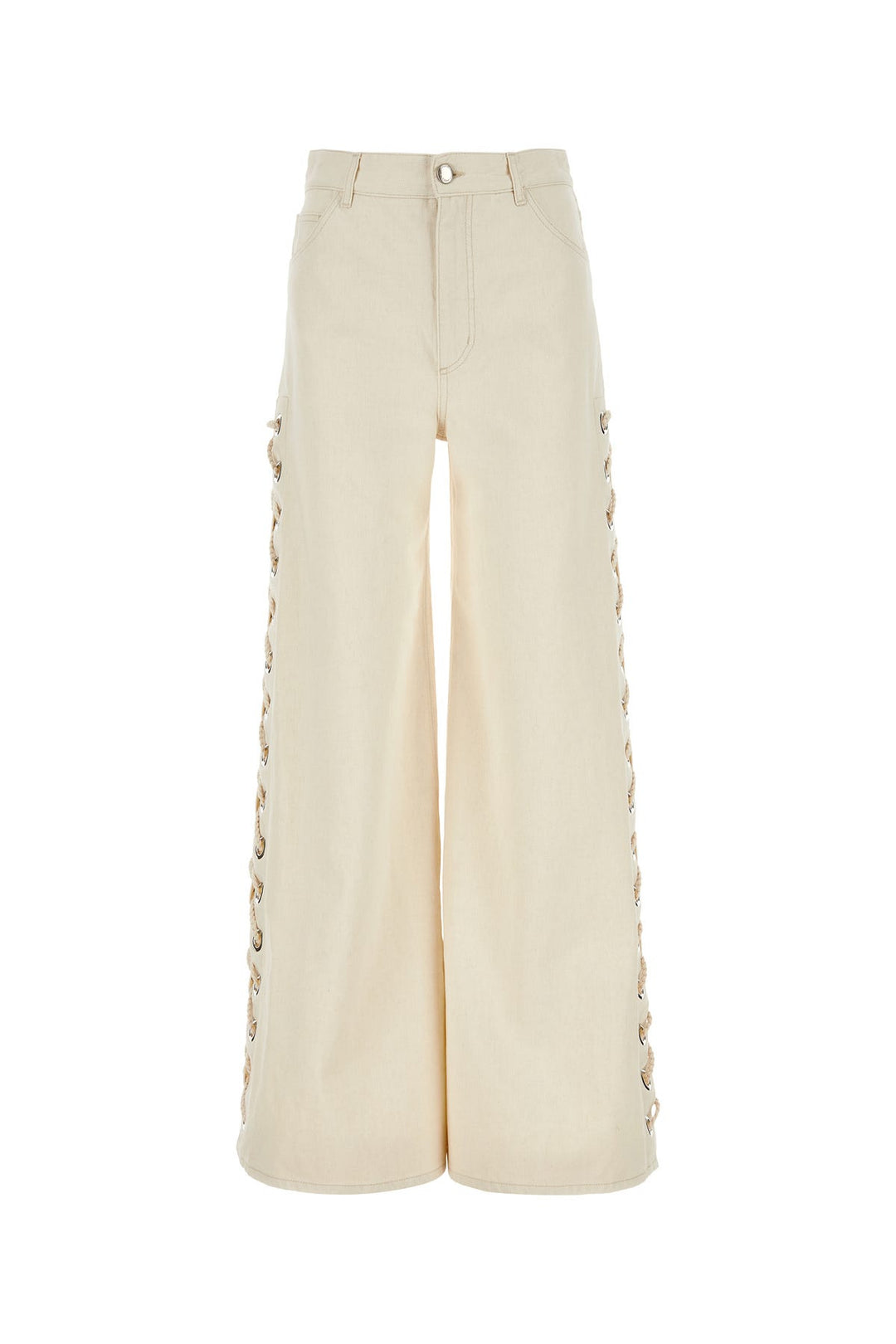 Ivory denim wide-leg jeans