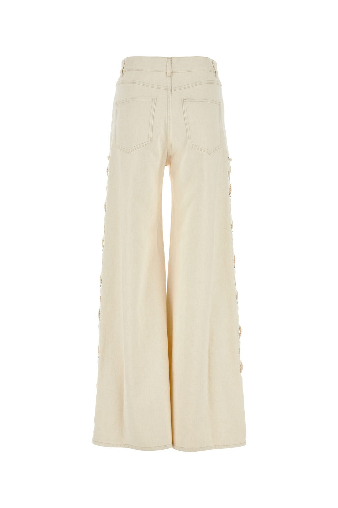 Ivory denim wide-leg jeans