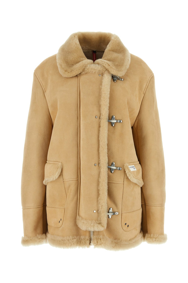 Beige shearling jacket