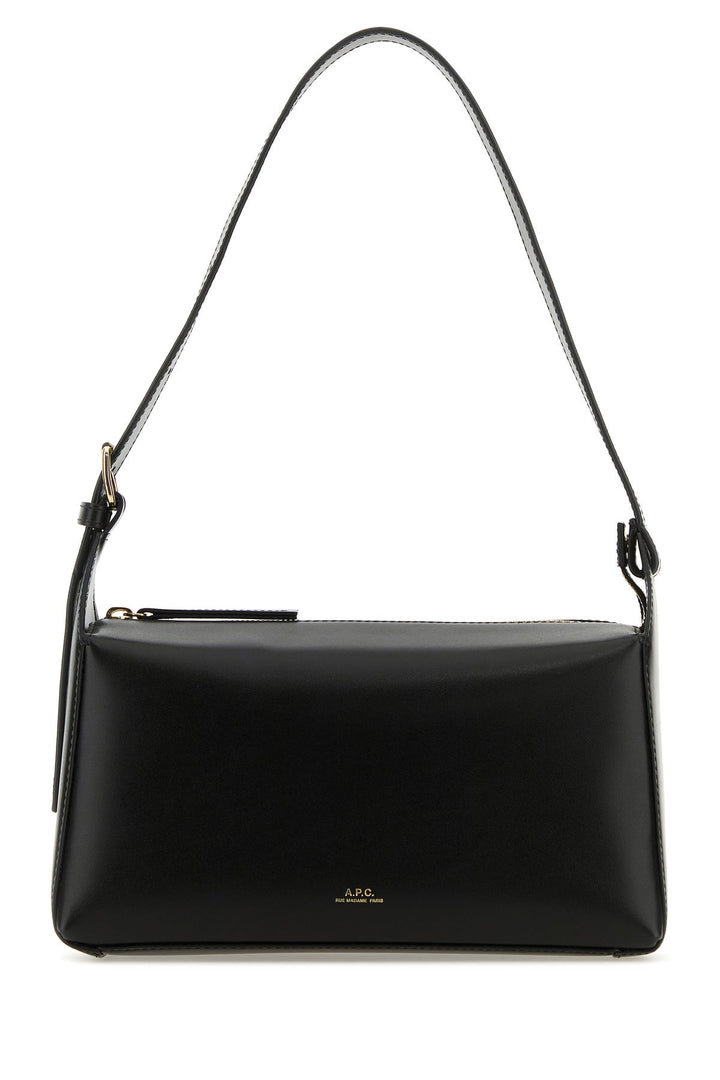 Black leather Virginie shoulder bag