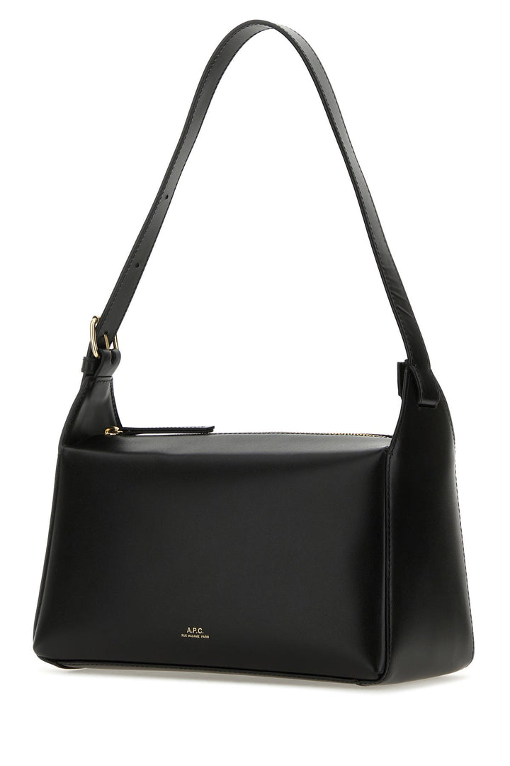 Black leather Virginie shoulder bag