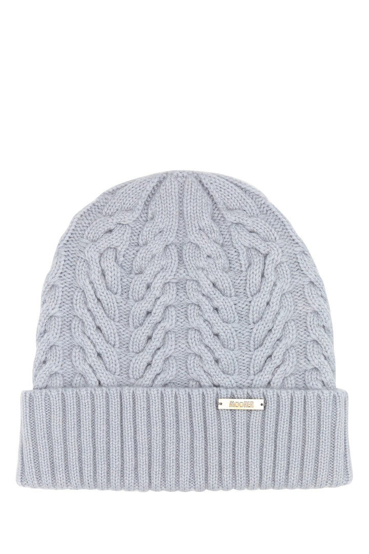 Pastel light blue cashmere beanie hat