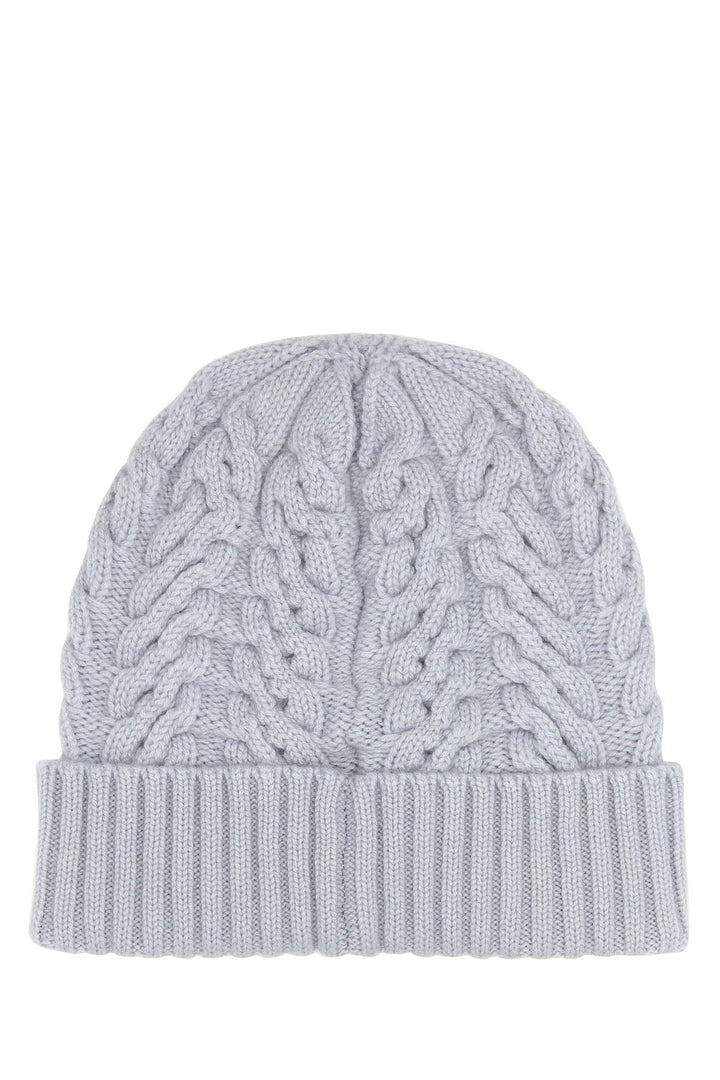 Pastel light blue cashmere beanie hat