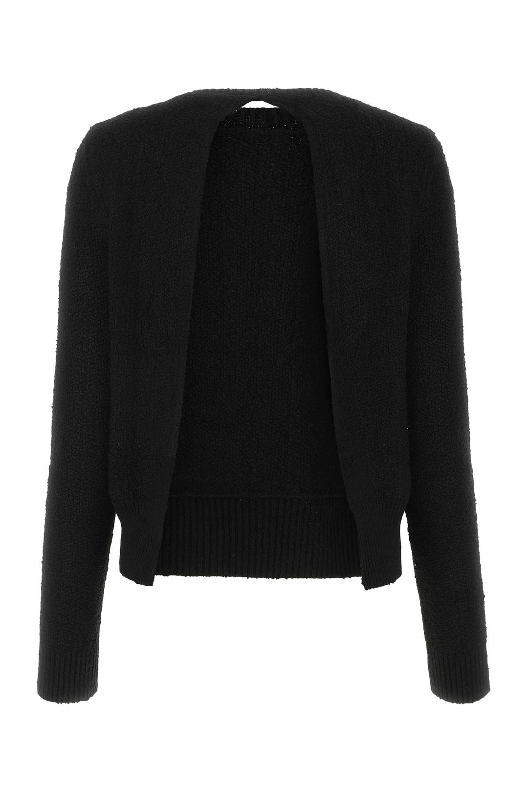 Black terry fabric sweater