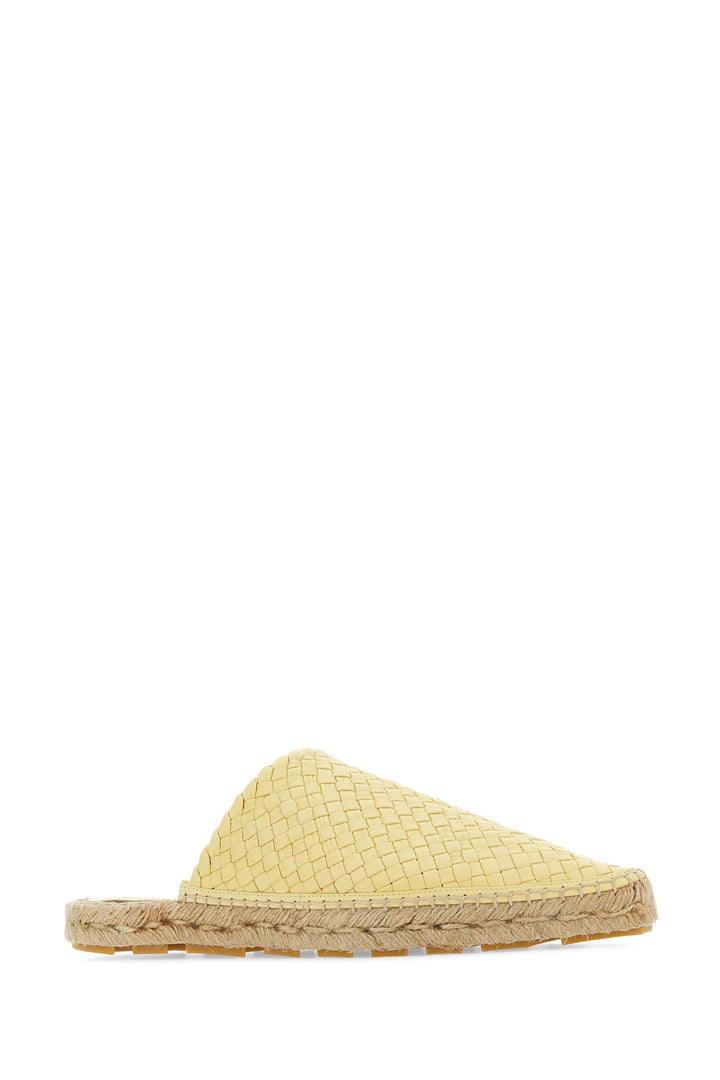 Pastel yellow nappa leather Intreccio espadrilles