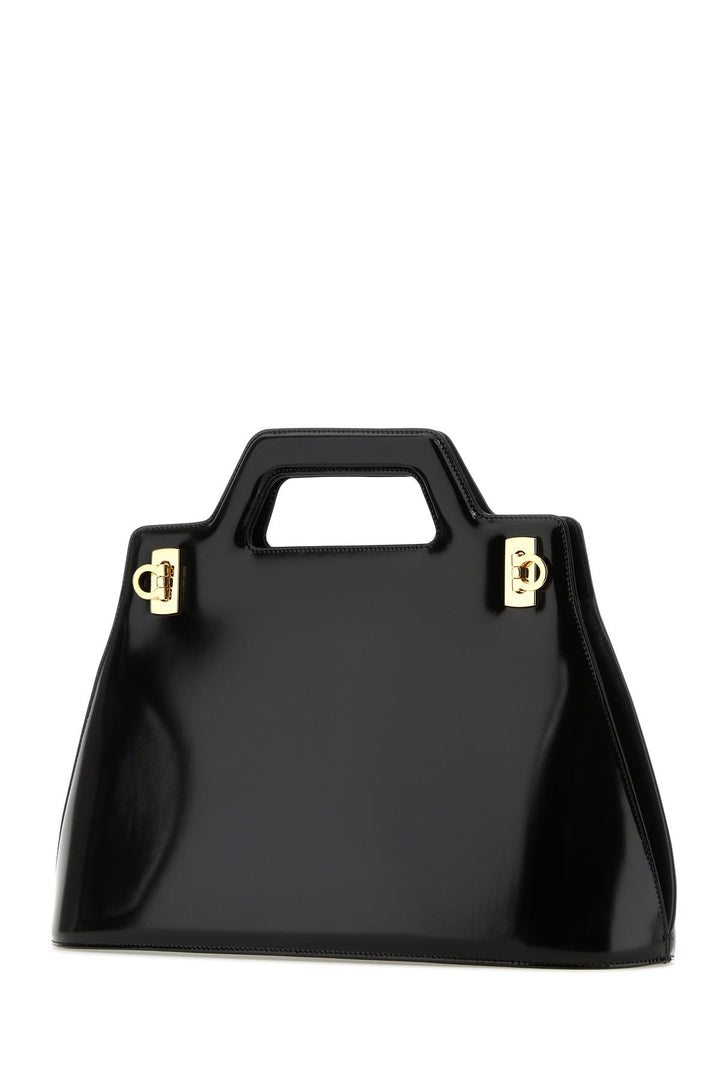 Black leather Wanda M handbag