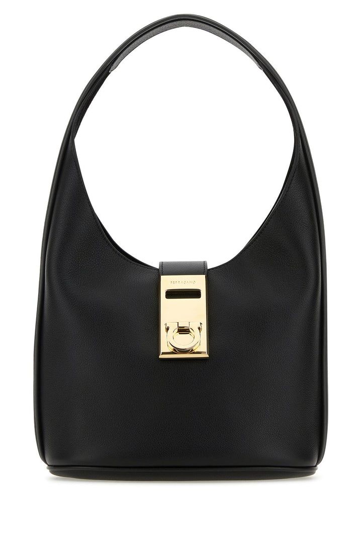 Black leather medium Hobo handbag