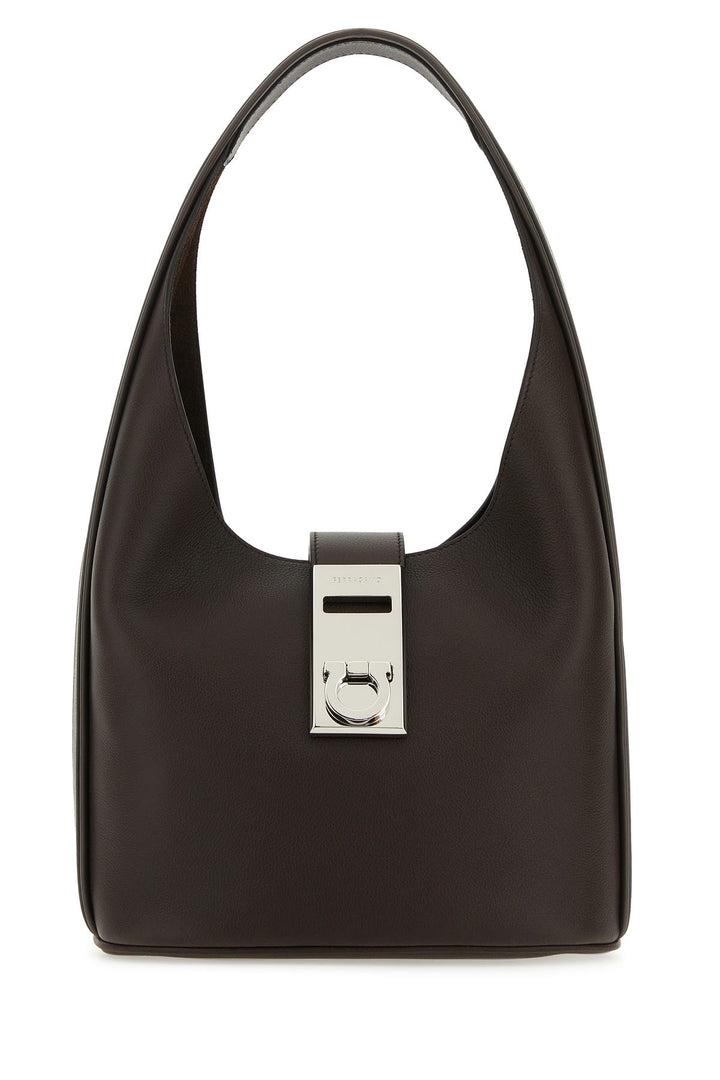 Dark brown leather medium Hobo handbag