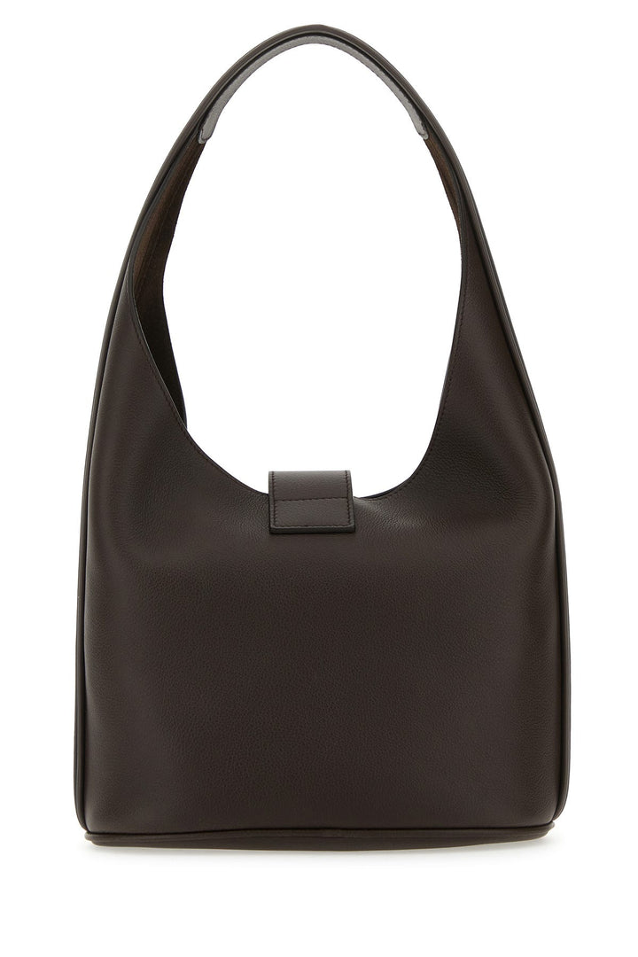 Dark brown leather medium Hobo handbag