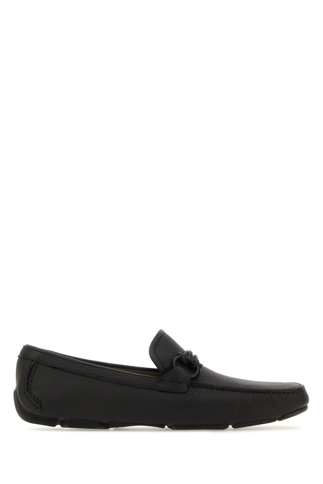 Black leather Front loafers