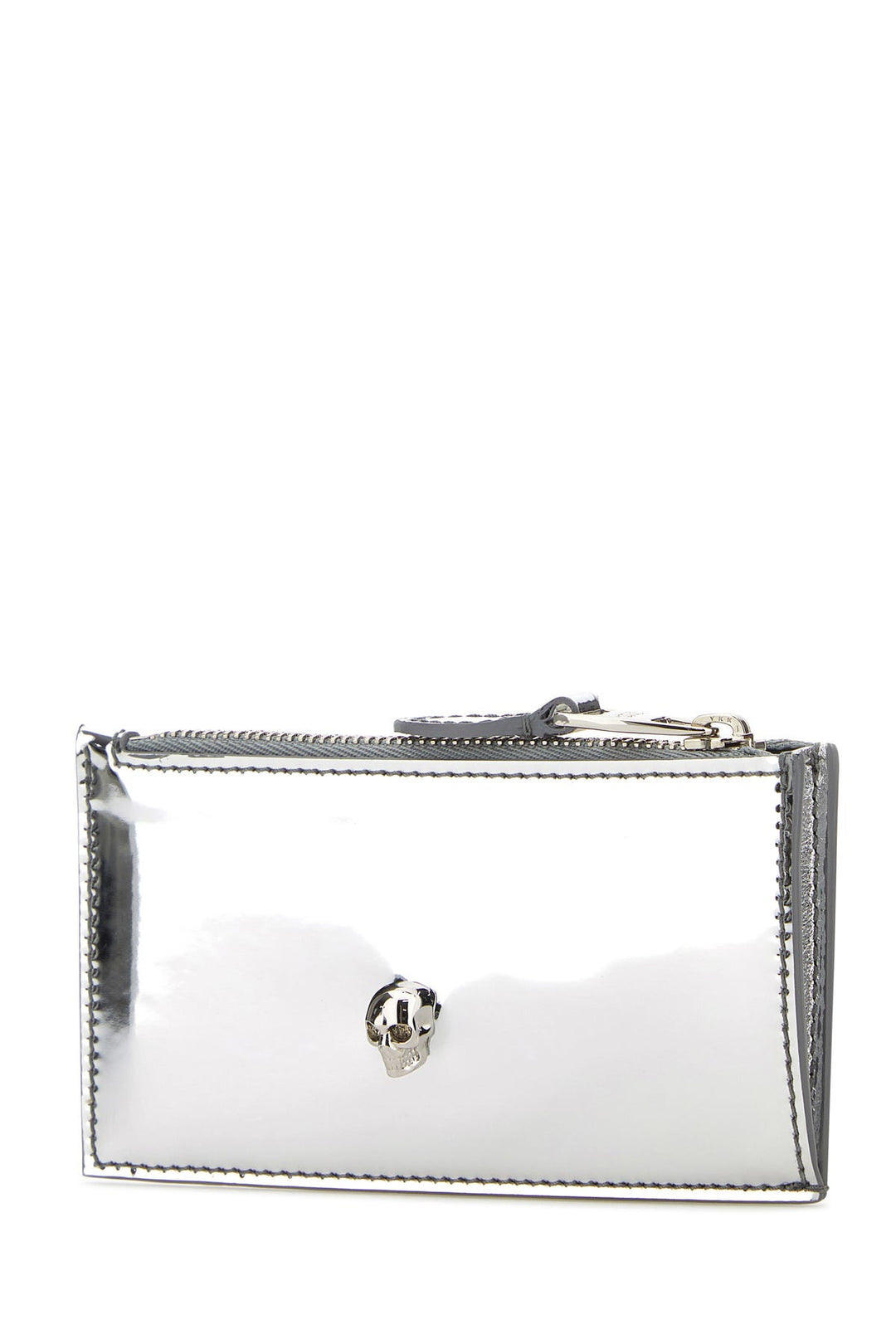 Silver leather card holder