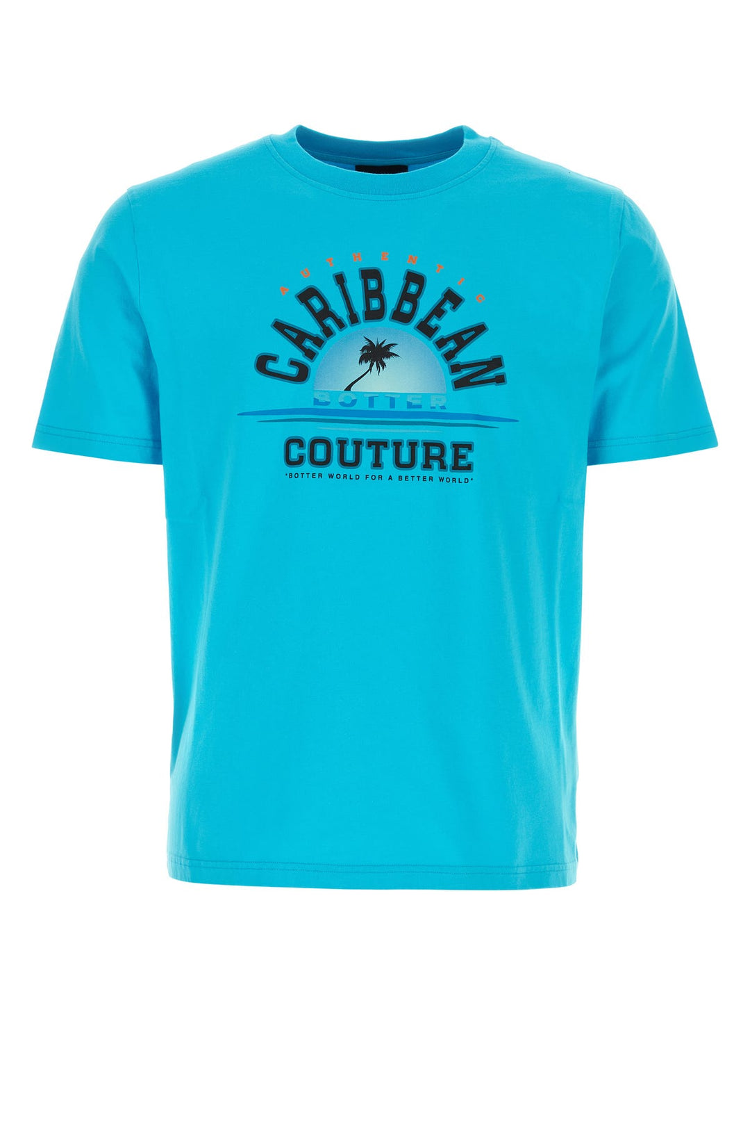 Turquoise cotton t-shirt