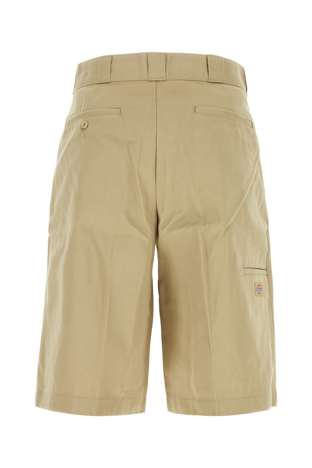 Beige polyester blend bermuda shorts