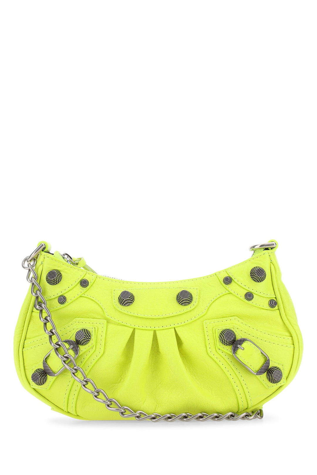 Fluo yellow leather Le Cagole mini handbag