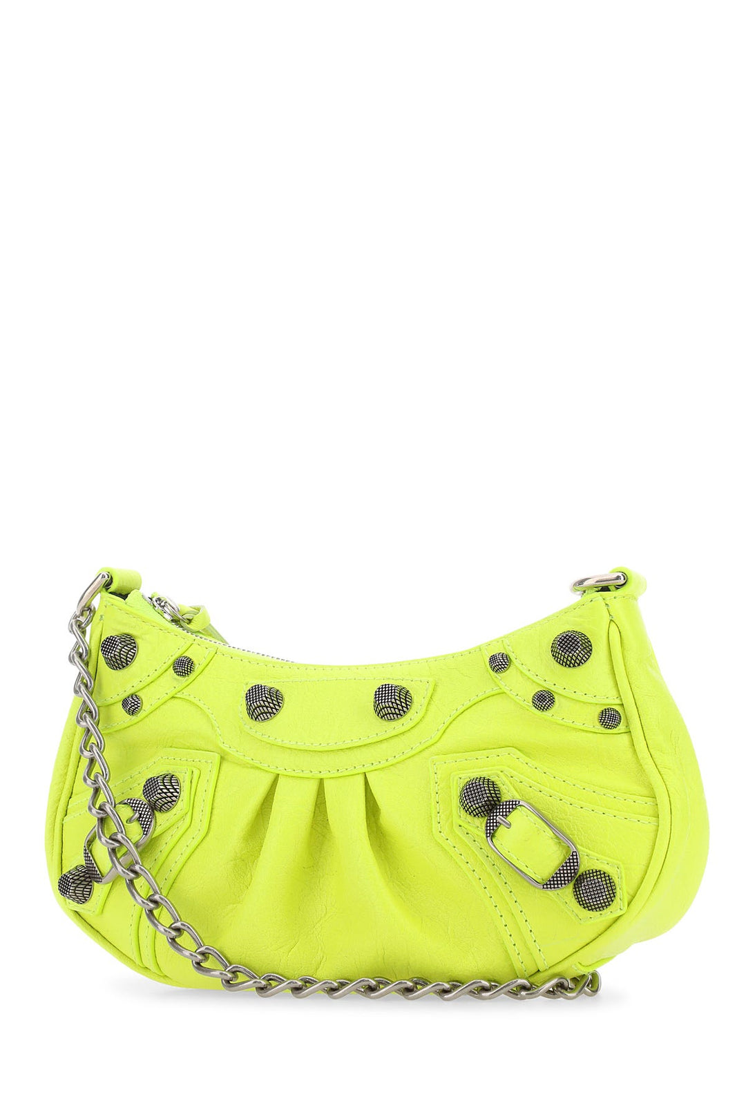 Fluo yellow leather Le Cagole mini handbag