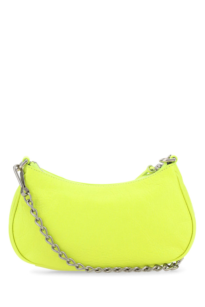 Fluo yellow leather Le Cagole mini handbag