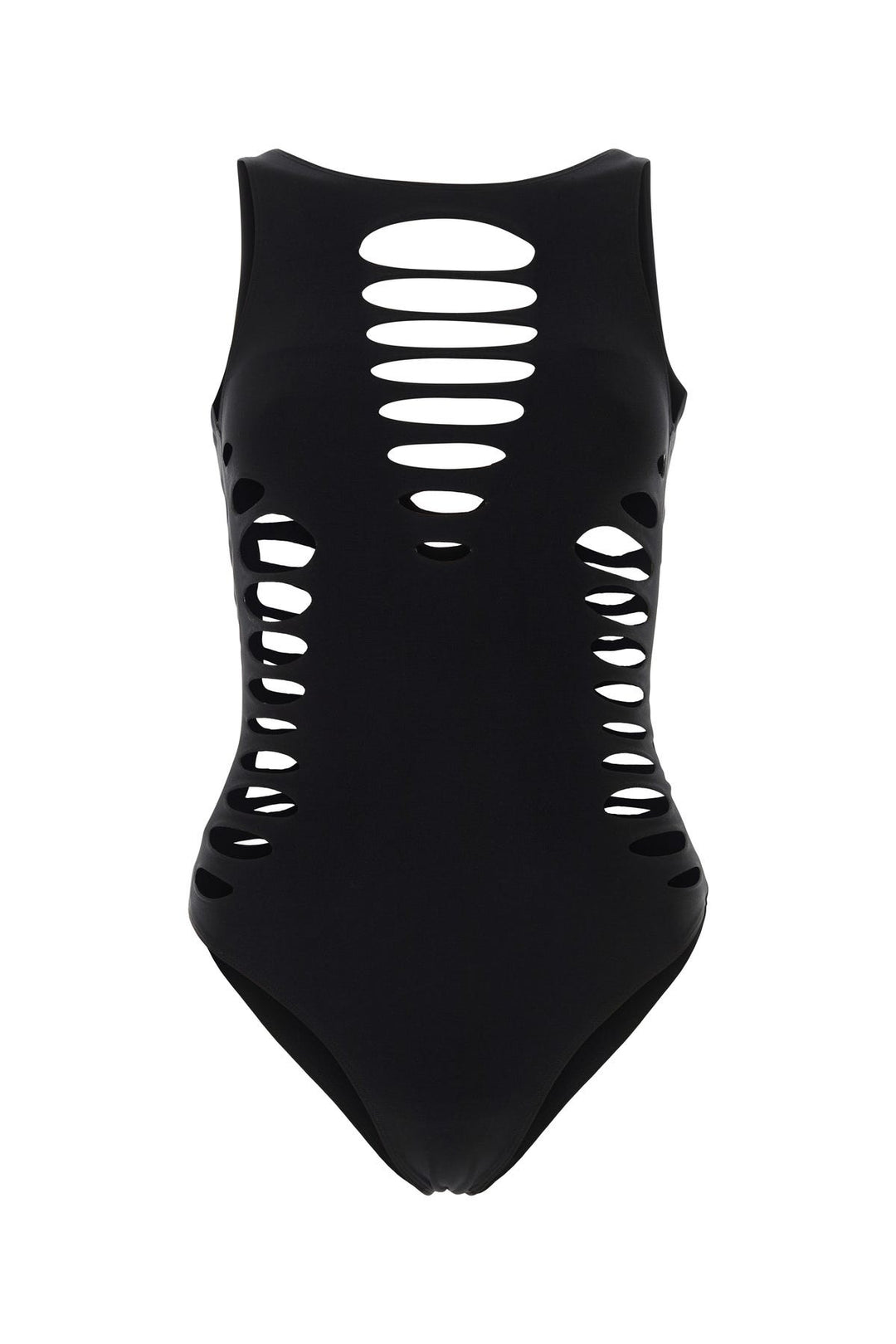 Black stretch nylon swimsuit