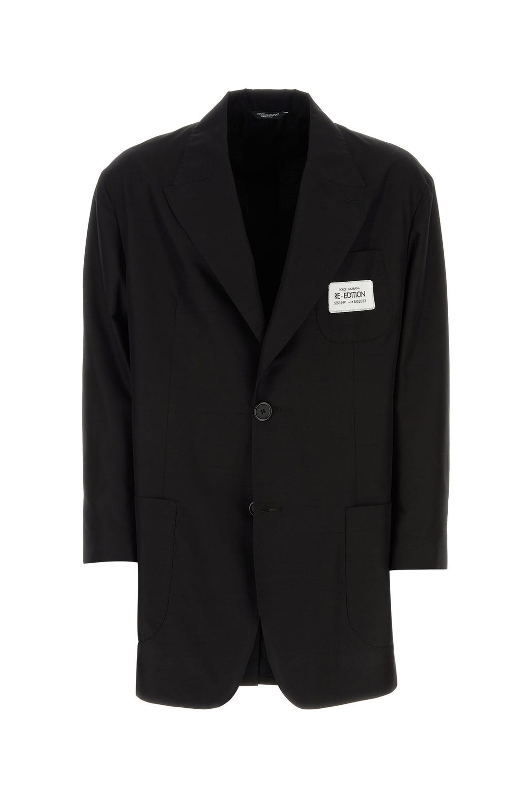 Black shantung oversize blazer