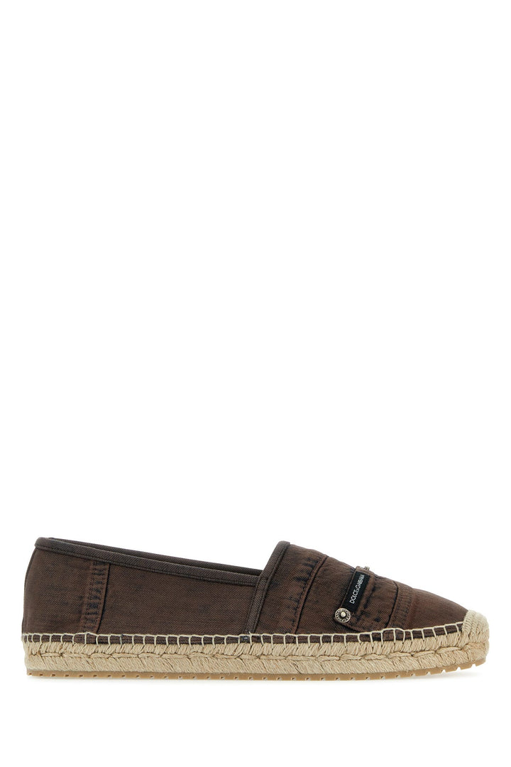 Brown denim espadrilles