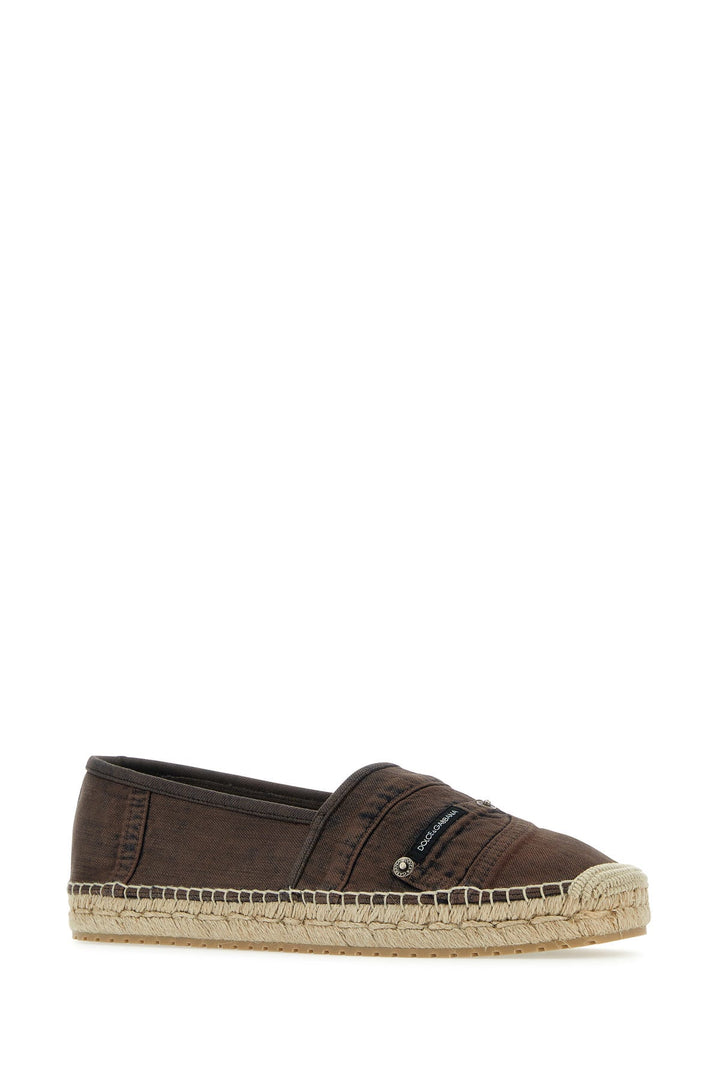 Brown denim espadrilles